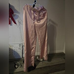 M baby pink silk pants
